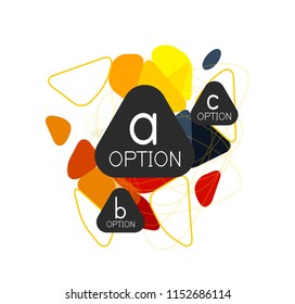 Geometric triangle infographics - workflow layout, diagram, step options, web design, infographics
