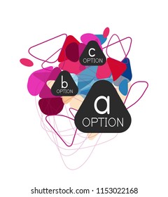 Geometric triangle infographics - workflow layout, diagram, step options, web design, infographics
