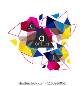 infografías de triángulo geométrico: diseño de flujo de trabajo, diagrama, opciones de paso, diseño web, infografía