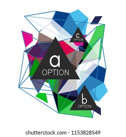 Infografiken des geometrischen Dreiecks - Workflow-Layout, Diagramm, Schrittoptionen, Webdesign, Infografiken