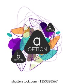 Geometric triangle infographics - workflow layout, diagram, step options, web design, infographics