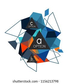 Infografiken des geometrischen Dreiecks - Workflow-Layout, Diagramm, Schrittoptionen, Webdesign, Infografiken