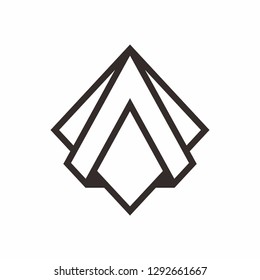 Geometric Triangle Letter A Business Company Vector Logo Design