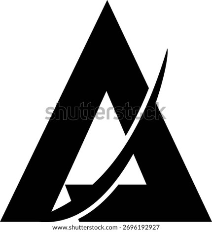 Geometric Triangle A letter mark Logo with Curved Slash