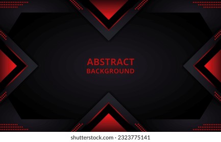 línea de triángulo geométrico tecnología futurista fondo abstracto rojo y negro, fondo abstracto para presentación