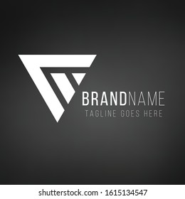 Geometric triangle logo design. business identity concept. Creative corporate template. Stock Vector illustration isolated on black background