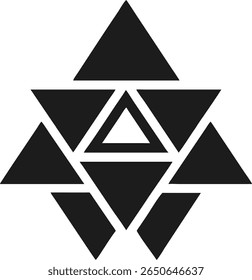 Geometric triangle logo design centered symmetry in minimalist black for brands
