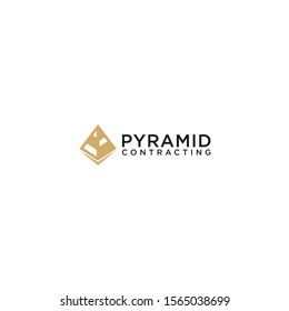 geometric triangle logo design concept. pyramid logo template