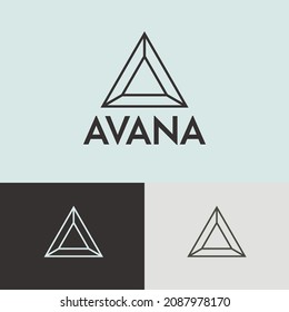 Geometric triangle logo design concept. Nature logomark illustration. Can representing balance, yoga, calm, spa, magic, sacred.