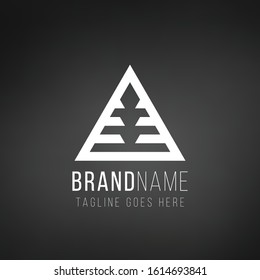 Geometric triangle logo design, Technology business identity concept. Creative corporate template. Stock Vector illustration isolated on black