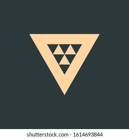 Geometric triangle logo design, Technology business identity concept. Creative corporate template. Stock Vector illustration isolated on green