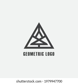 geometric triangle logo design template, suitable for adventure and architectural logos