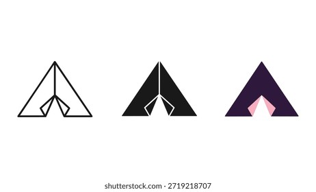 Designs de logotipo triângulo geométrico com vários esquemas de cores