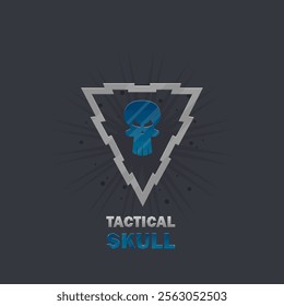 Geometric Triangle Logo For Game UI Military Sports Silver Isolated Vector Design