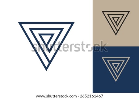 Geometric triangle logo icon. Triangle concept vector design with minimalistic linear style
