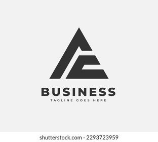Geometric Triangle Logotype linked Letter A C Vector Template Abstract Monogram Symbol . A C Letter Usable For Best Modern, Business, Company, Corporate, Premium,