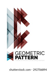 Geometric triangle mosaic pattern element isolated on white. Universal business identity element. Abstract background, online presentation website element, business identity or mobile app cover 