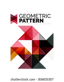 Geometric triangle mosaic pattern element isolated on white. Universal business identity element. Abstract background, online presentation website element, business identity or mobile app cover 