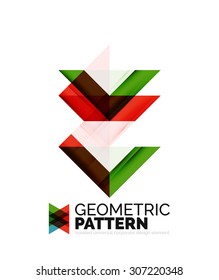 Geometric triangle mosaic pattern element isolated on white. Universal business identity element. Abstract background, online presentation website element, business identity or mobile app cover 