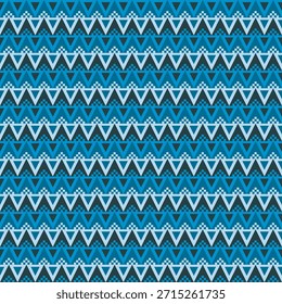Patrón de repetición pixelado con motivo de triángulo geométrico en tonos de azul