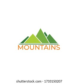 montañas de triángulo geométrico con símbolo de diseño de texto vector