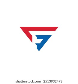 Letra Espacial Negativa F Triângulo Geométrico Modelo de vetor de design de logotipo