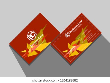 Geometric Triangle Orange ...Business Card Template