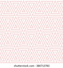 Geometric triangle ornament. Vector seamless pattern. Modern stylish texture. Pink linear triangle braids