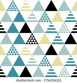 Geometric triangle ornamental background, geometric seamless pattern