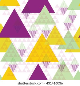 Geometric triangle pattern, background vector. Vector repeating texture. Background vector can be used for wallpaper, cover fills, web page background, surface textures. Vector linen texture.