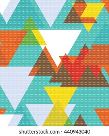Geometric triangle pattern, background vector. Vector repeating texture. Background vector can be used for wallpaper, cover fills, web page background, surface textures. Vector linen texture.