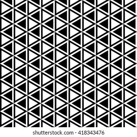 Geometric triangle pattern background.black and white vector.ethnic pattern