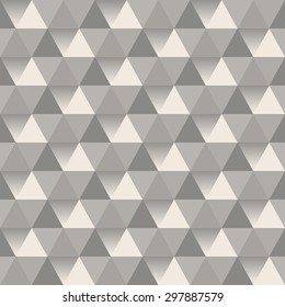 Geometric triangle pattern in monochrome. Seamless vector.