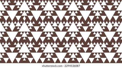 Geometric triangle pattern. Sierpinski triangle fractal. Abstract vector background. Seamless geomety texture for cloth, costume, decoration