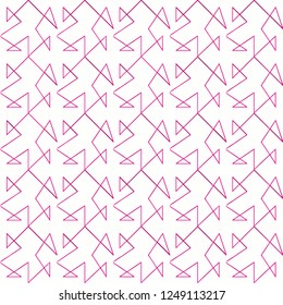 geometric, triangle, pink colors lines pattern in vector 