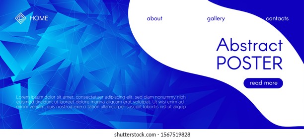 Geometric Triangle Presentation. Blue Futuristic Wallpaper. Gradient Science Landing Page. Graphic Polygon Banner. Geometric Triangle Landing Page. Technology Brochure. Geometric Triangle Pattern.