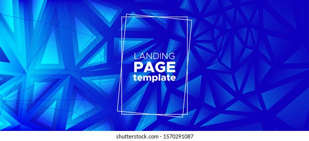 Geometric Triangle Presentation. Blue Technology Wallpaper. Vibrant Science Landing Page. Digital Polygon Pattern. Geometric Triangle Landing Page. Futuristic Brochure. Geometric Triangle Banner.
