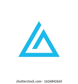 Geometric triangle pyramid logo design. business icon of company identity symbol concept. Stock Vector illustration isolated on white background.