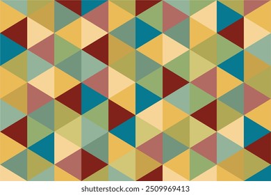Geometric triangle retro background. Mosaic vintage background for poster, banner, flyer, card, and more.