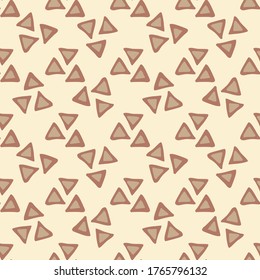 Geometric triangle seamless pattern on light background. Creative scribble geometric wallpaper. Decorative backdrop for fabric design, textile print, wrapping, cover. Vector illustration