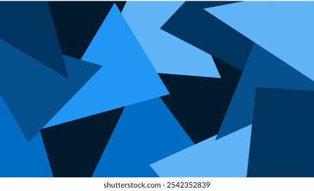geometric triangle shape blue stacking abstract background