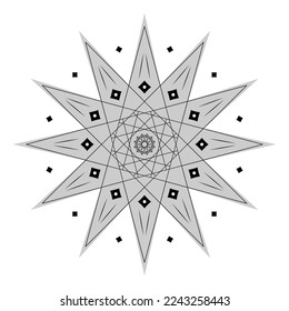 Formas de triángulo geométrico, estilo plano, objeto de patrón de color gris, hermoso diseño vectorial de ornamento, gráfico. Aislado sobre fondo blanco