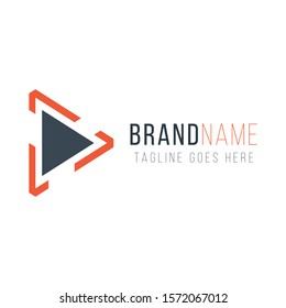 Geometric Triangle tech business logo design template. Stock Vector illustration isolated on white