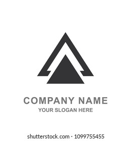 Geometric Triangle Technology Building Logo Vector 