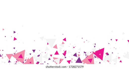 Geometric triangle template corporate concept pink, purple, and grey on white background. Vector graphic design illustration for presentation design, game background, banner, flyer, and much more