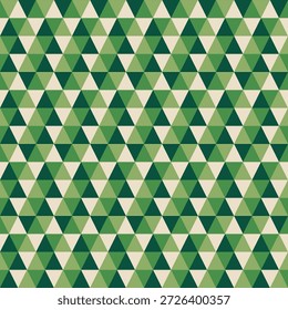 Geometric Triangle Tileable Background In Shades of Green Seamless Pattern