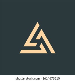 Geometric triangle unity abstract logo design. Technology business identity concept. Creative corporate template. Stock Vector illustration isolated