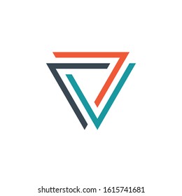 Geometric triangle unity abstract logo design. Technology business identity concept. Creative corporate template. Stock Vector illustration isolated
