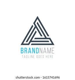 Geometric triangle unity abstract logo design. Technology business identity concept. Creative corporate template. Stock Vector illustration isolated