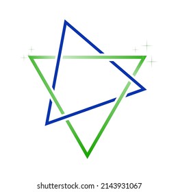 Geometric triangle unity abstract logo design